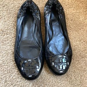 Tory Burch black patent leather flats